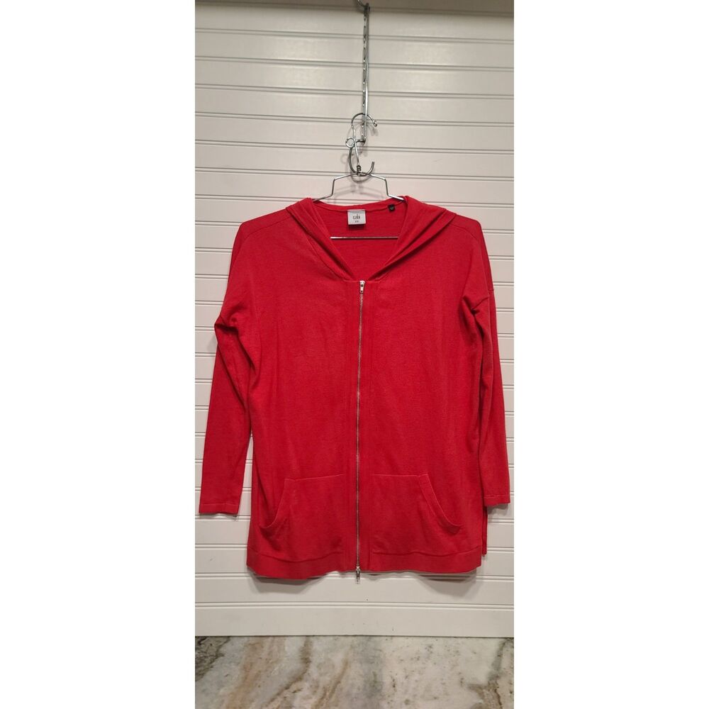 Cabi Red Beachcomber Full Zip Knit Hoodie Size XXS
